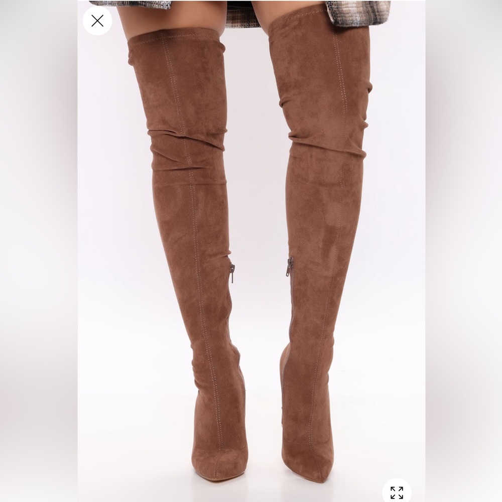 Fashion Nova Women's Heeled Boots - Taupe - Picture 9 of 11